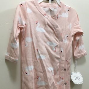 NWT nordstrom baby footie sleeper 3M swan princess